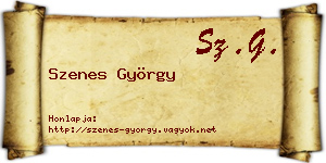 Szenes György névjegykártya