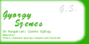 gyorgy szenes business card