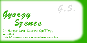 gyorgy szenes business card